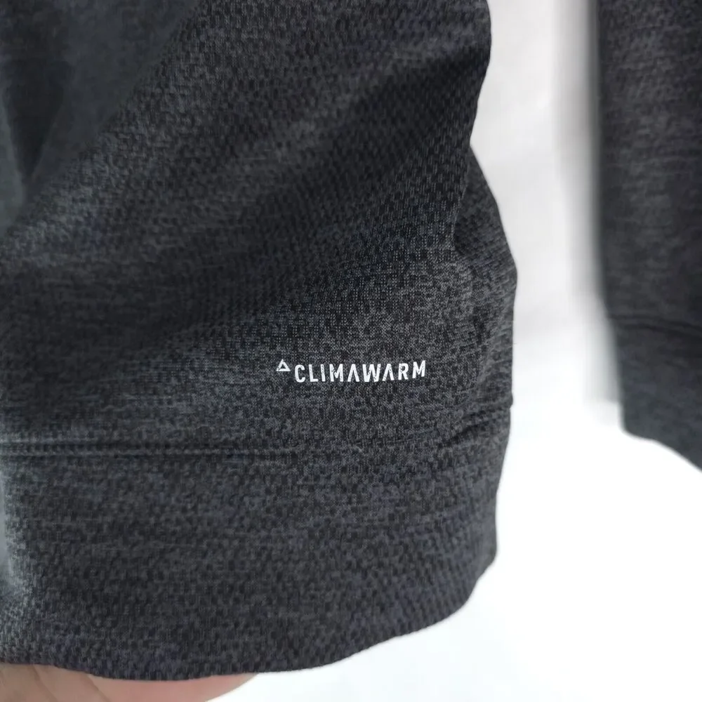 Adidas Hoodie Mens M Gray‎ Climawarm Pullover Sweatshirt Center Logo Athleisure